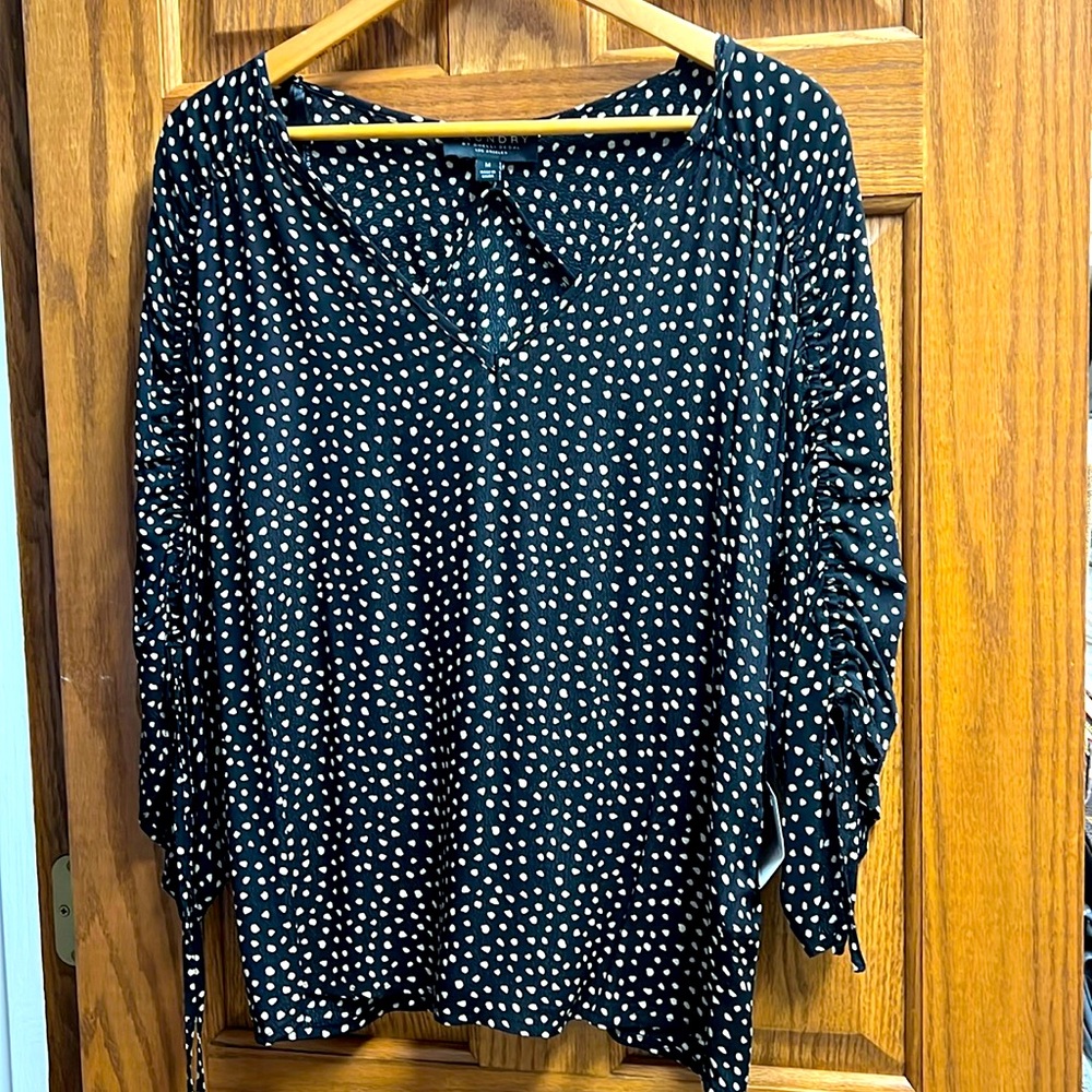 Laundry black polkadot shirt